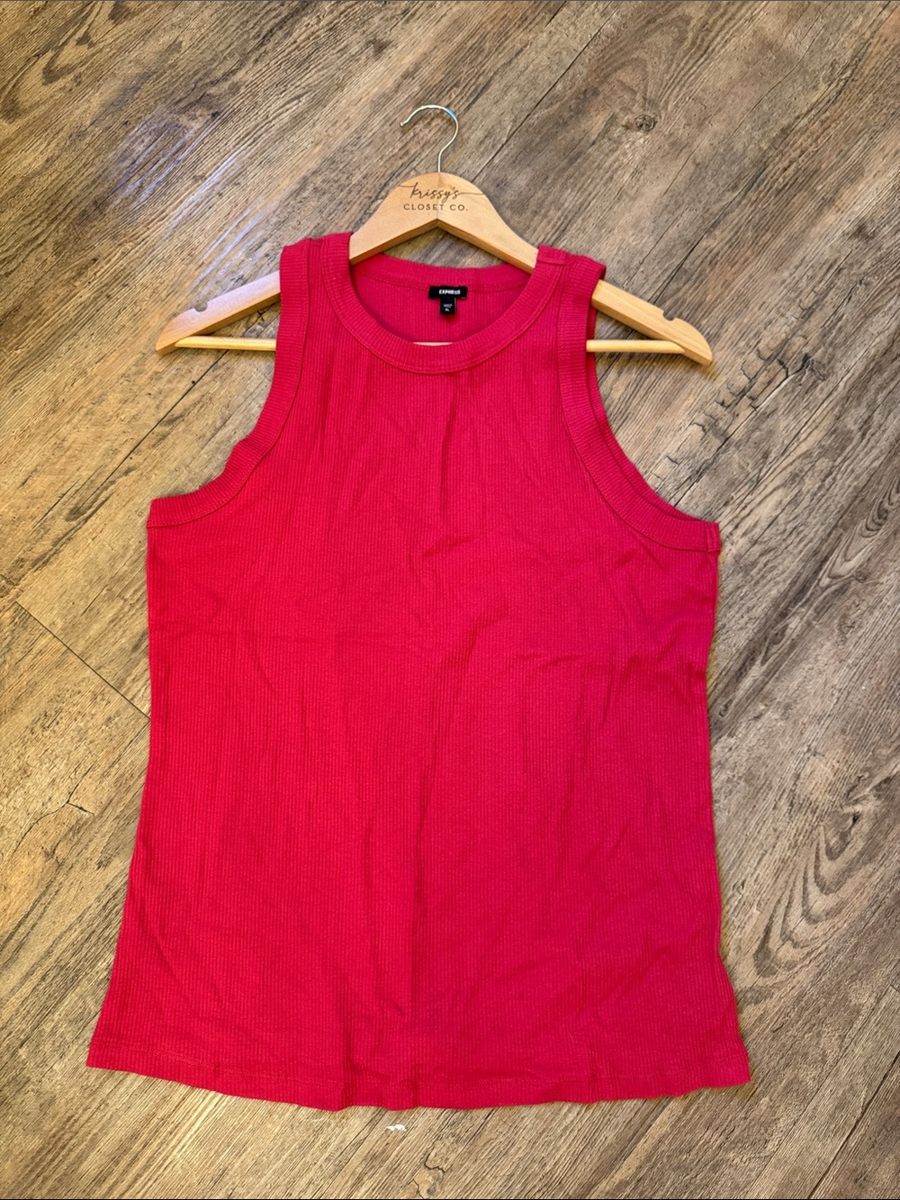 Express Ribbed Tank Top in Bright Pink